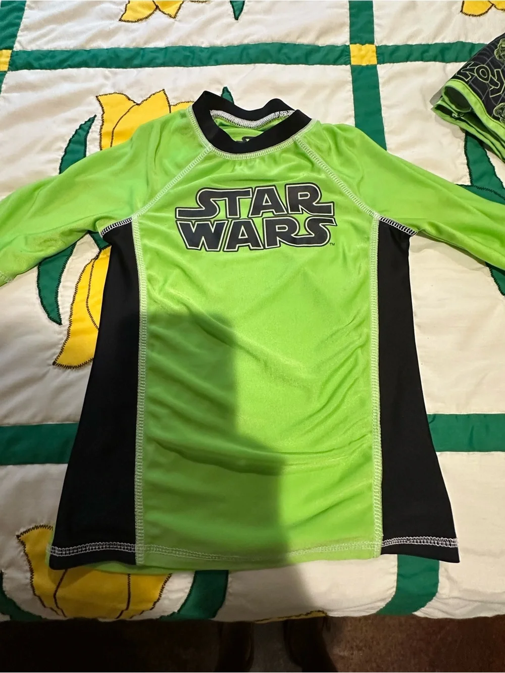 Star Wars Lime Green Rash Guard & Swim Shorts Set
